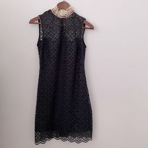 Sandro Navy Guipure Lace Dress